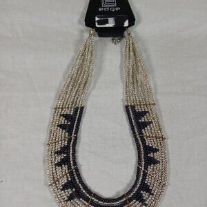 NEW Edge Jewelry Women Beautiful White/ Black Wide Beaded Boho Necklace
